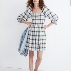 Madewell Lucie Smocked Mini Peasant Dress